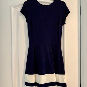 Design Lab Short Sleeve Navy Dress